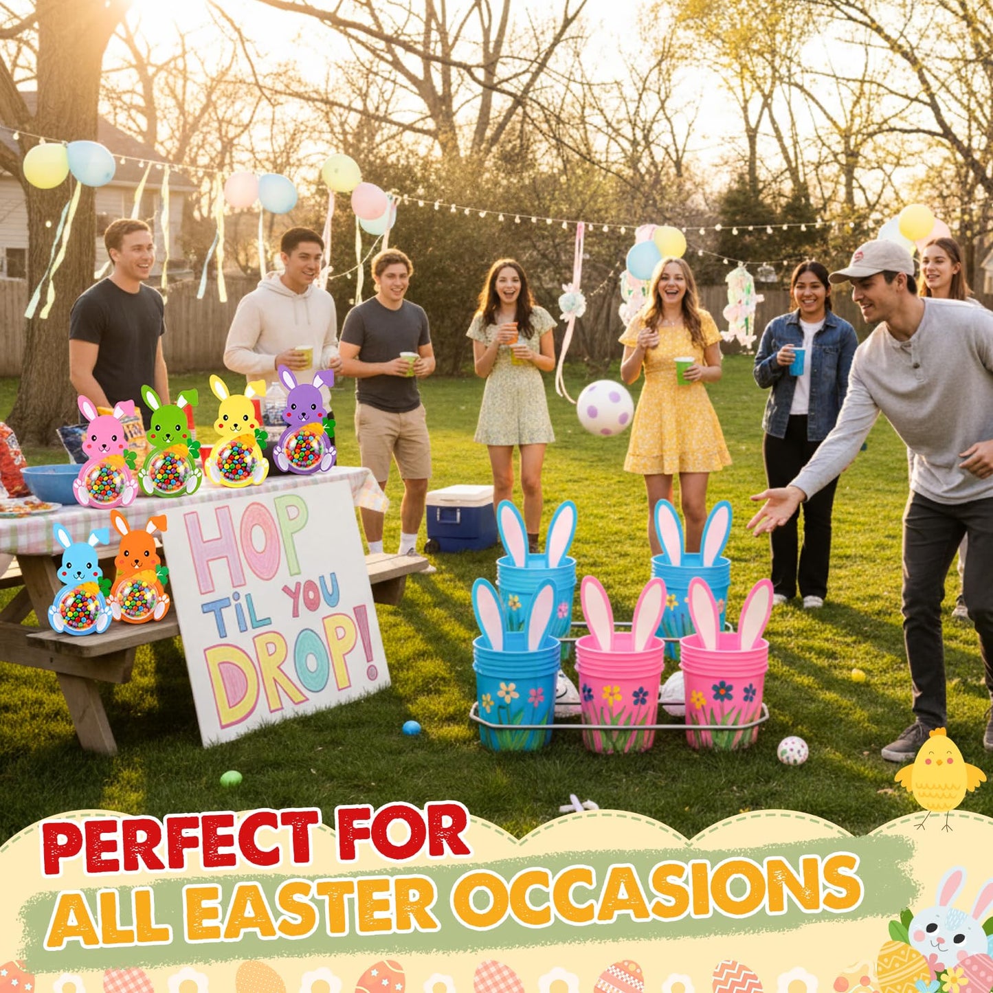 Gersoniel 24 Pack Easter Candy Cards Bulk Bunny Chocolate Card Holder DIY Rabbit Greeting Cards Gift with Plastic Domes for Spring Birthday Easter Party Favors Gifts, Not Included Candy