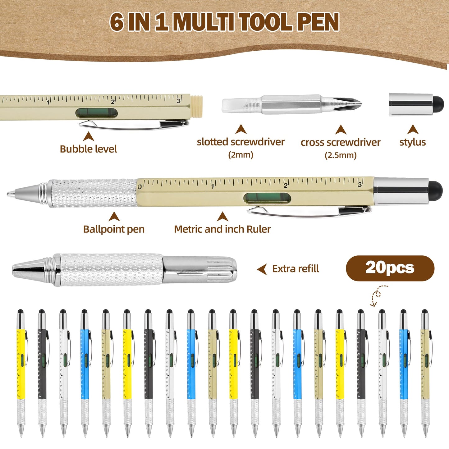20 Sets Man of God Christian Gifts for Men, Religious Spiral Notebooks with 6 in 1 Multi Tool Pens, Father's Day Birthday Christmas Church Gifts for Coworker Office Staff