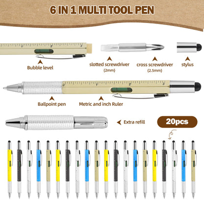 20 Sets Man of God Christian Gifts for Men, Religious Spiral Notebooks with 6 in 1 Multi Tool Pens, Father's Day Birthday Christmas Church Gifts for Coworker Office Staff