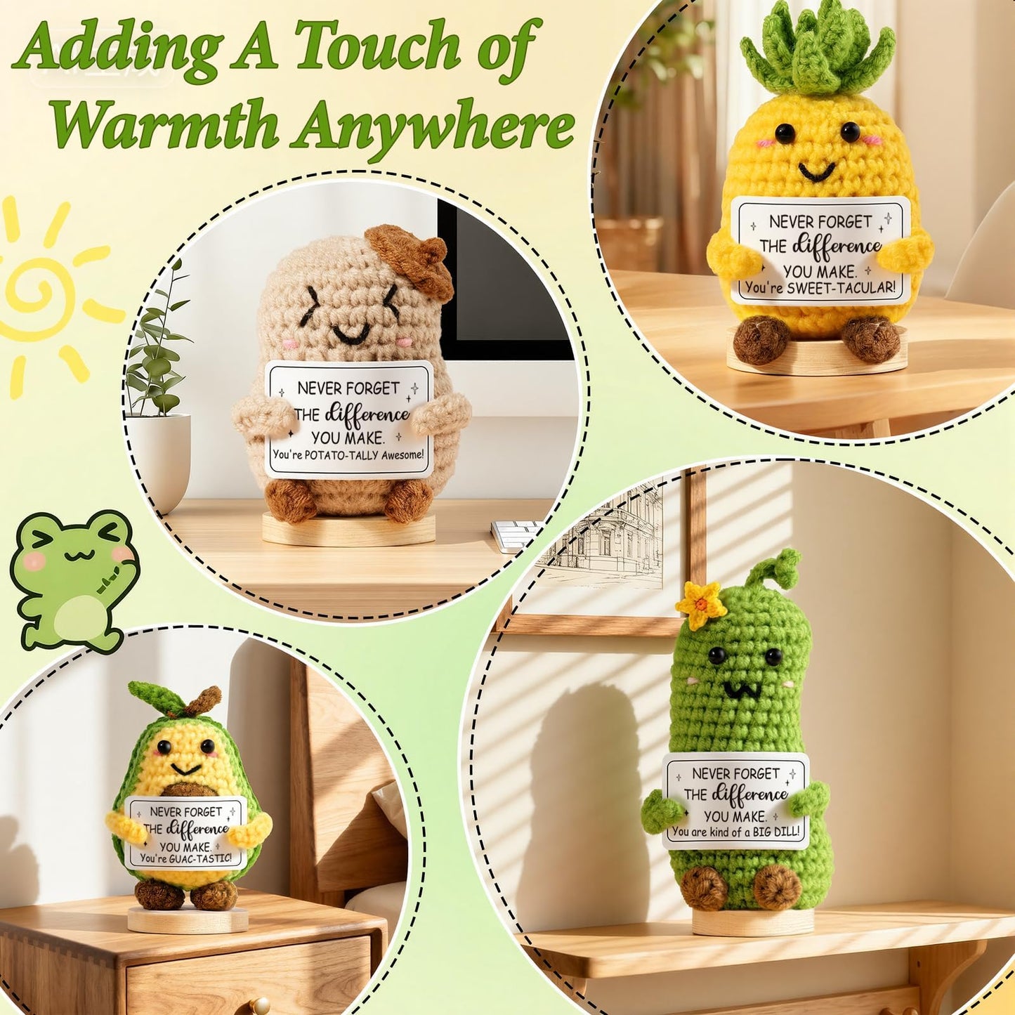 Thank You Gifts for Women Emotional Support Crochet Plush, Administrative Professional Day Gifts Easter Basket, Handmade Pineapple Crochet Employee Appreciation Gifts for Teacher Coworker Nurses Boss