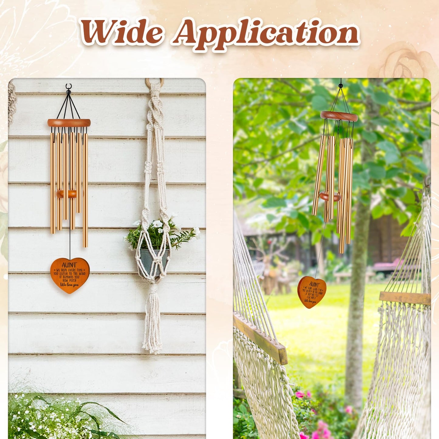 Aunt Gifts for Women - Mothers Day, Birthday Gifts for Aunt from Niece Nephew, Unique Aunt Wind Chime Garden Decor, Christmas Thanksgiving