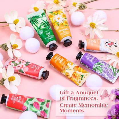 VISCOO 7 Pack Hand Cream Gifts Set for Women, Teacher Appreciation Gift / Graduation Gifts, Moisturizing Mini Hand Lotion Travel Size for Dry Cracked Hands, Birthday Gift