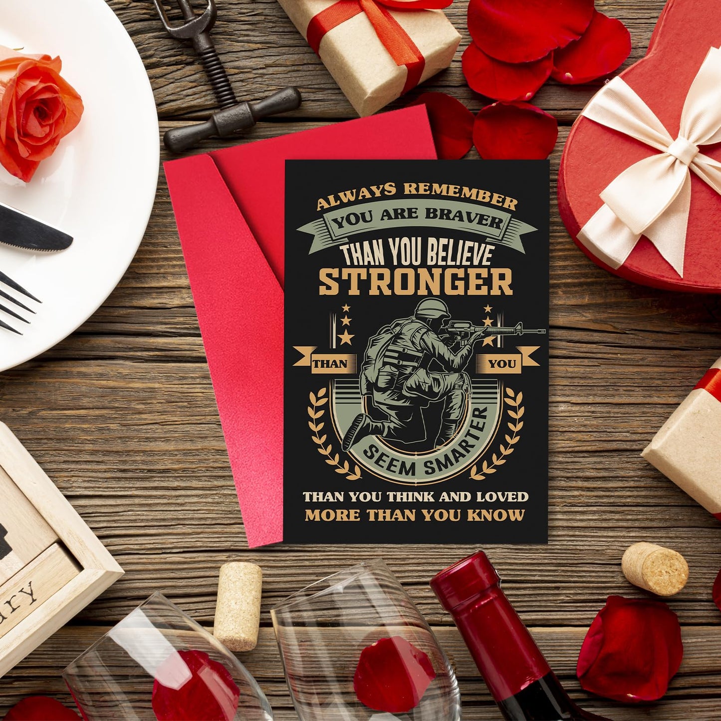 Encouragement Cards for Soldier, Motivational Inspirational Support for Tough Times. Retirement Graduation Farewell Veterans Day Card Gifts
