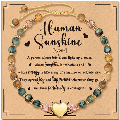 Inspirational Bracelets Gifts for Women: Healing Natural Stone Beads Bracelets - Birthday Mothers Day Gifts Thinking of you Get Well Soon Gift for Women Friends Sister Mom