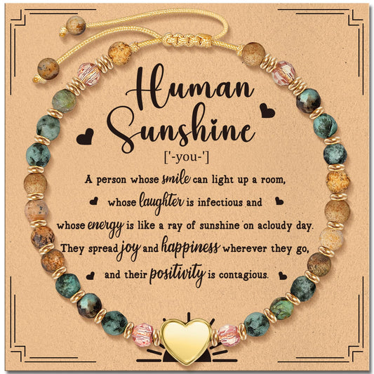 Inspirational Bracelets Gifts for Women: Healing Natural Stone Beads Bracelets - Birthday Mothers Day Gifts Thinking of you Get Well Soon Gift for Women Friends Sister Mom