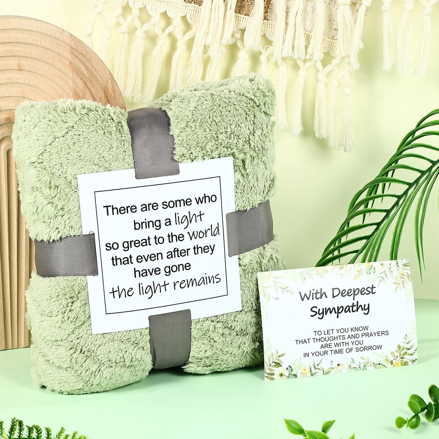 Sympathy Gift Baskets for Loss of Loved One Mother Father Husband, Express Deepest Condolences, Women Miscarriage Care Package, Bereavement Grief Memorial Gifts, Hug in a Box Gifts for Women (Green)