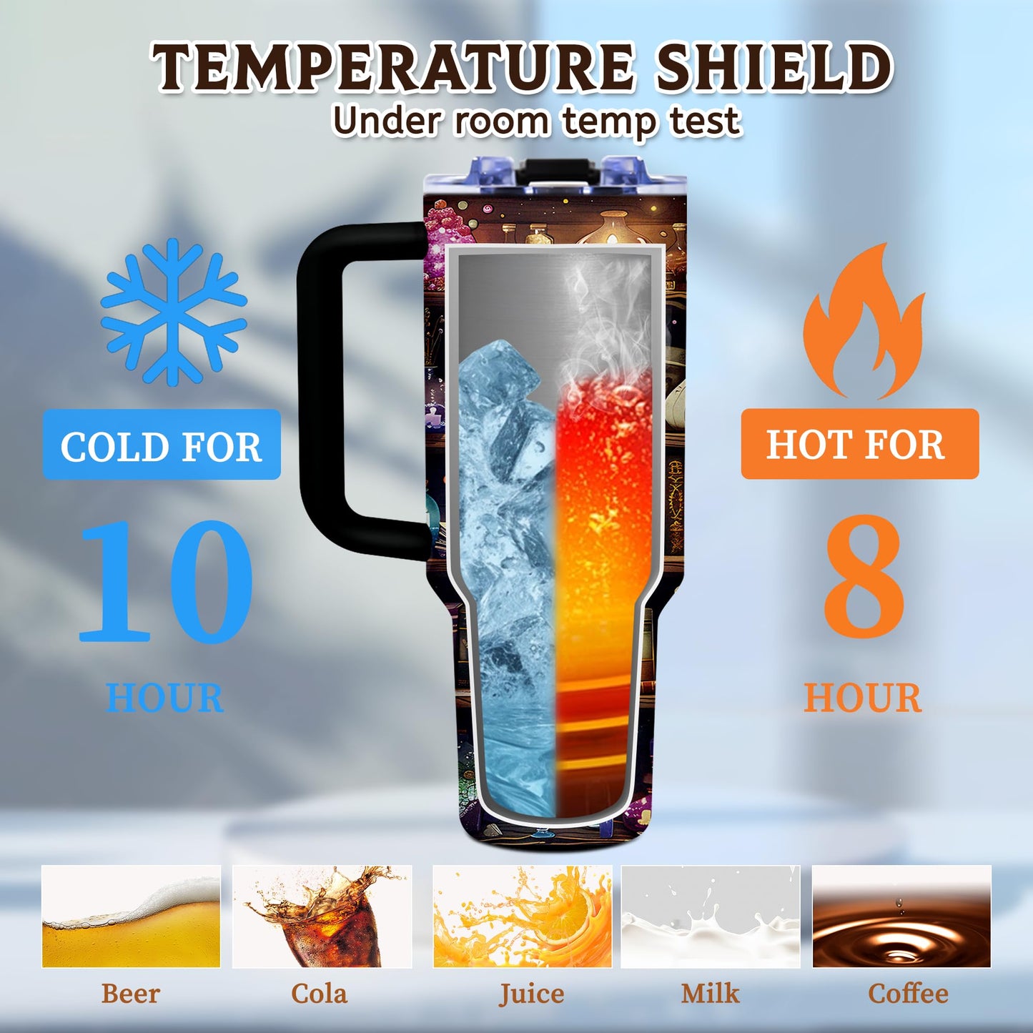 Book Lovers Gifts 40oz Tumbler with Handle and Straw, Book Tumbler for Friend, Bookish Gifts for Women Readers Librarian, Book Accessories Stainless Steel Travel Mug 1 Pcs