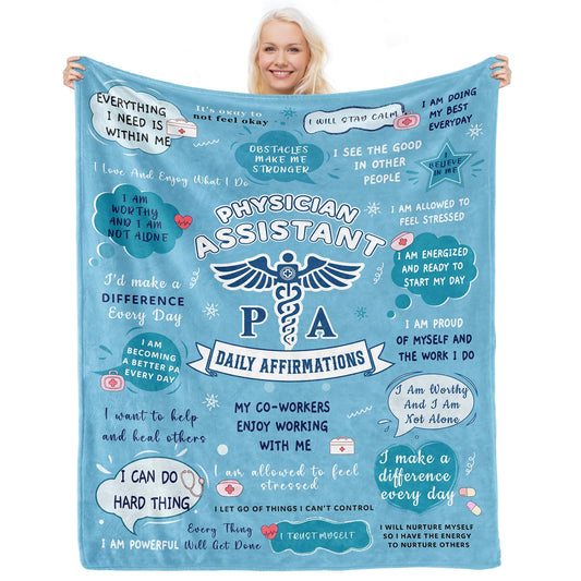 Physician Assistant Week Gifts, Physician Assistant Gifts for PA Week, Best Physician Assistant Throw Blanket 60"X 50" Inch, Funny Birthday Christmas PA Gifts for Women Students Coworkers Friends