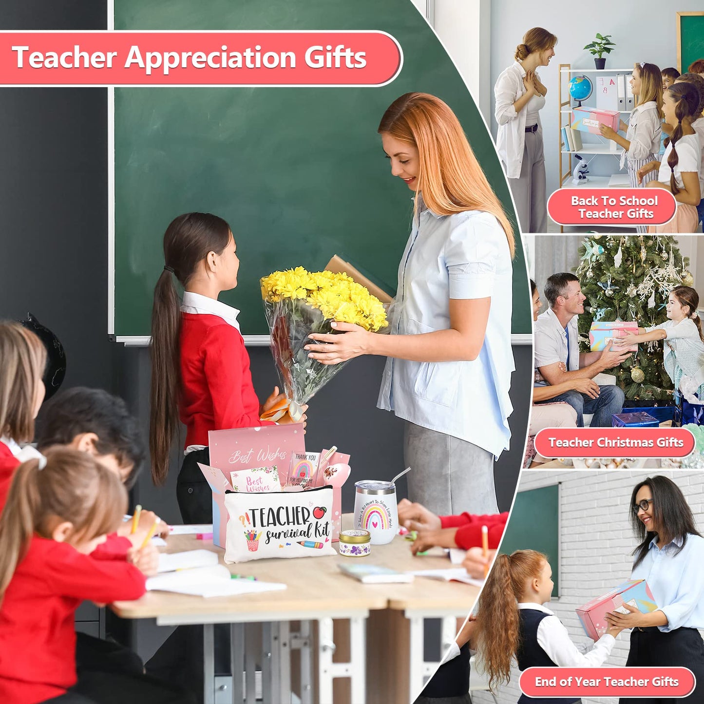 Best Teacher Appreciation Gifts for Women, Christmas, Birthday, Back to School, Thank You Gifts for Teacher, 12 oz Tumbler Gift Basket