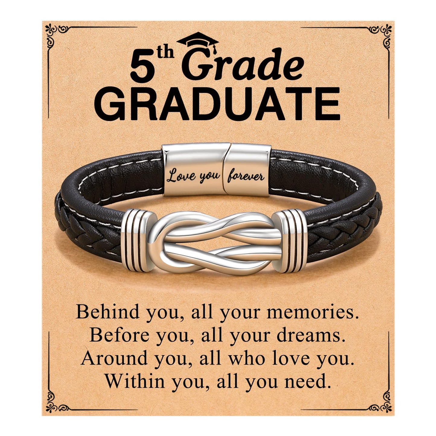 To My Son/Grandson/Nephew Bracelet, Gifts for Teens Boys Men Inspirational Bracelet for Birthday Confirmation Graduation Back to School Christmas Gifts