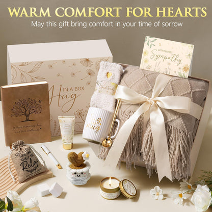 Sympathy Gifts Baskets for Loss of Loved One Mother Father Husband Mom Dad, Memorial Bereavement Grief Condolences Gift Basket for Loss, Hug In A Box Miscarriage Gifts for Mothers Women Care Package