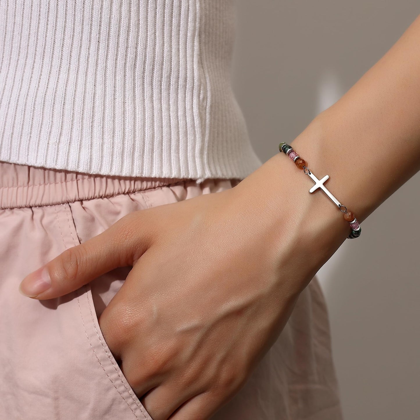 TONY & SANDY Christian Cross Bracelet for Women, Graduation Gifts for Teens Kids Girls, Confirmation Baptism Gifts, Unique Gift for Friends Daughter Mom Sister in Christ Birthday Christmas