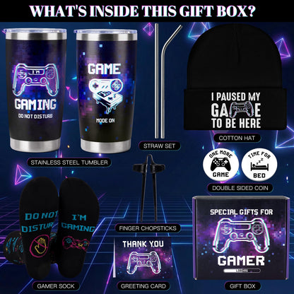 Gamer Gifts for Men Teens Boys, Cool Gaming Gift Bulk Set for Game Lover, Gaming Mugs, Teen Boy Gift Gaming Stuff, Birthday Valentine Christmas Gifts for Gamers Men Girl Boyfriend Husband Teenage Idea