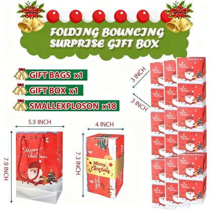 Surprise Gift Boxes for Money(18 Bounces), 2025 Newly Folding Pop-Up Explosion Box for Christmas Birthday Anniversary Valentine (Red)