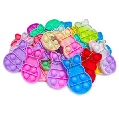 24 PCS Prefilled Easter Eggs with Bunny Pop Bubble Fidget Keychains Toy Inside for Kids Boys Girls Easter Basket Stuffers Party Favors Easter Egg Fillers Hunt
