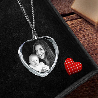 ArtPix 3D Crystal Photo, Personalized Necklace Gift, Customized Gifts for Mom, Women, Wife, Her