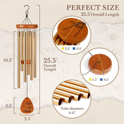 25th Wedding Anniversary Wind Chime, Happy 25th Anniversary Romantic Gifts for Couple, Parents, Wife, Husband, Friends, Sliver Wedding Anniversary's Keepsake Gifts Ideas