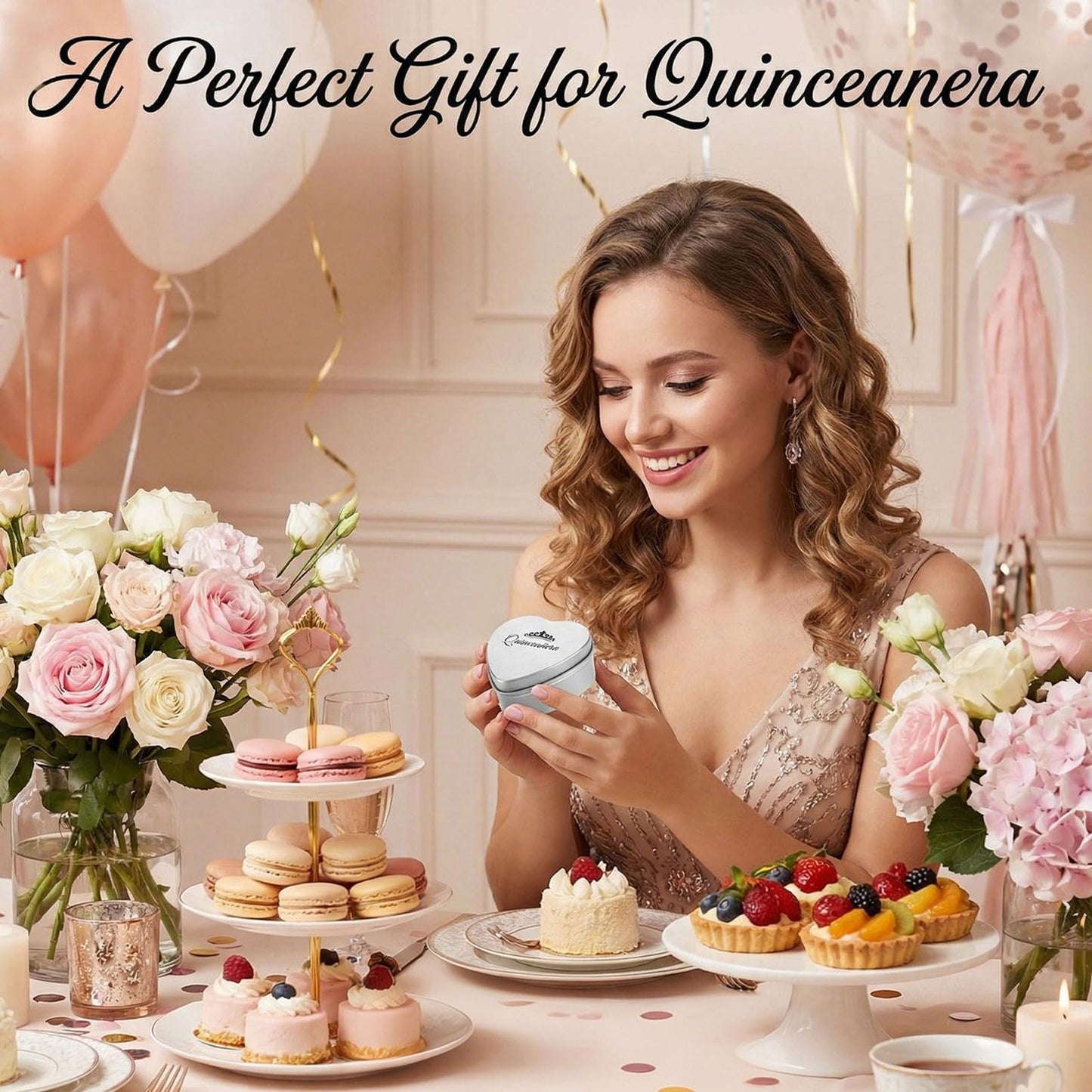 Quinceanera Gifts Heart Jewelry Box, Personalized Custom Jewelry Keepsake Box, Recuerdos de 15 AñOs Small Trinket Crown Box, 15th Birthday Gift Small Keepsake Boxes with Engraved Message