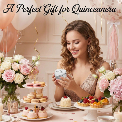 Quinceanera Gifts Heart Jewelry Box, Personalized Custom Jewelry Keepsake Box, Recuerdos de 15 AñOs Small Trinket Crown Box, 15th Birthday Gift Small Keepsake Boxes with Engraved Message