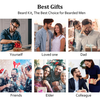Gifts for Men, Beard Kit for Men's Daily Grooming & Care, Moisturize & Soften Facial Hair, Men's Self Care Set w/Beard Oil, Dad Day Gifts Fathers Day, Birthday Gifts for Husband Boyfriend Dad Son
