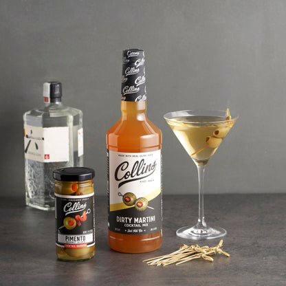 Collins Dirty Martini Kit, Gin Cocktail Mix, Stuffed Gourmet Olives, Drink Picks, Olive Brine Mixer, Home Bar Accessories, Home Bar Kit, Bartender Mixer, Drinking Gifts, Mixology Kit, Set of 3