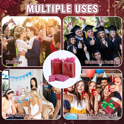 Teling 500 Sheets Burgundy Wine Tissue Paper for Gift Bags 14 x 20 Inches Father' Day Gift Wrapping Tissue Paper Bulk for Graduation Memorial Day 4th of July Weddings Birthday DIY Crafts Flowers