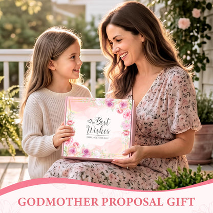 Godmother Proposal Gift Will You Be My Godmother Gift Ideas God Mother Gifts for Women Birthday God Mommy Proposal Gifts from Godchild Fairy Godmom Accessories Include Tote Bag, Glass Cup, Wine Bag