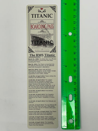 Titanic Bookmark Ticket Boarding Pass Merchandise RMS Titanic Gifts Memorabilia 5 Pack