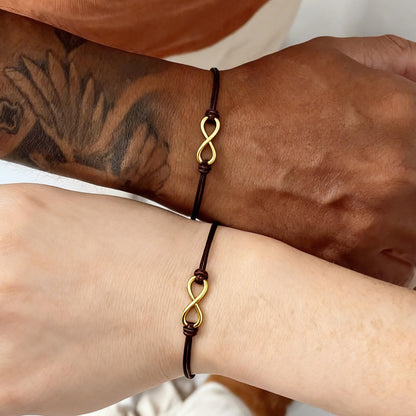 Glowvibe Bronze 8th Anniversary Wedding Gifts,Matching Bracelets For Couple 8th Anniversary Present for Him and Her Bracelets Infinity Knot