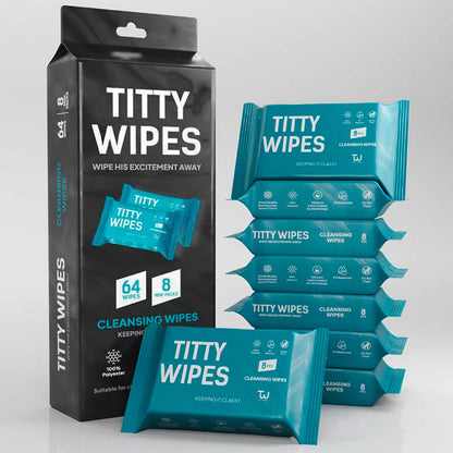 Titty Wipes Gag Gifts For Girlfriend, Birthday Gifts for Women, Funny Women Gifts, Bridal Shower Gifts for Wife, Bachelorette Gifts for Bride, Women Birthday Gifts, Bride Gifts, 1 Pack-64 Wipes