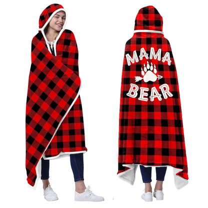 Vprintes Mama Bear Wearable Blanket Hoodie - Gifts for Mom - Mothers Day Gifts for Wife from Husband - Mom Birthday Gift Ideas