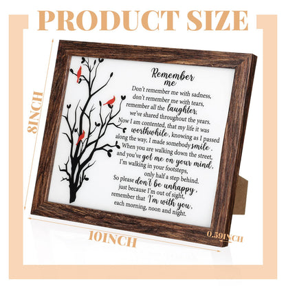 Gerrii Sympathy Memorial Gifts Red Cardinal Bereavement LED Memorial Gifts for Loss of Loved One Wooden Shadow Box 10'' x 8'' in Poem and Light for Mom Dad Father Funeral Bereavement(Retro Style)