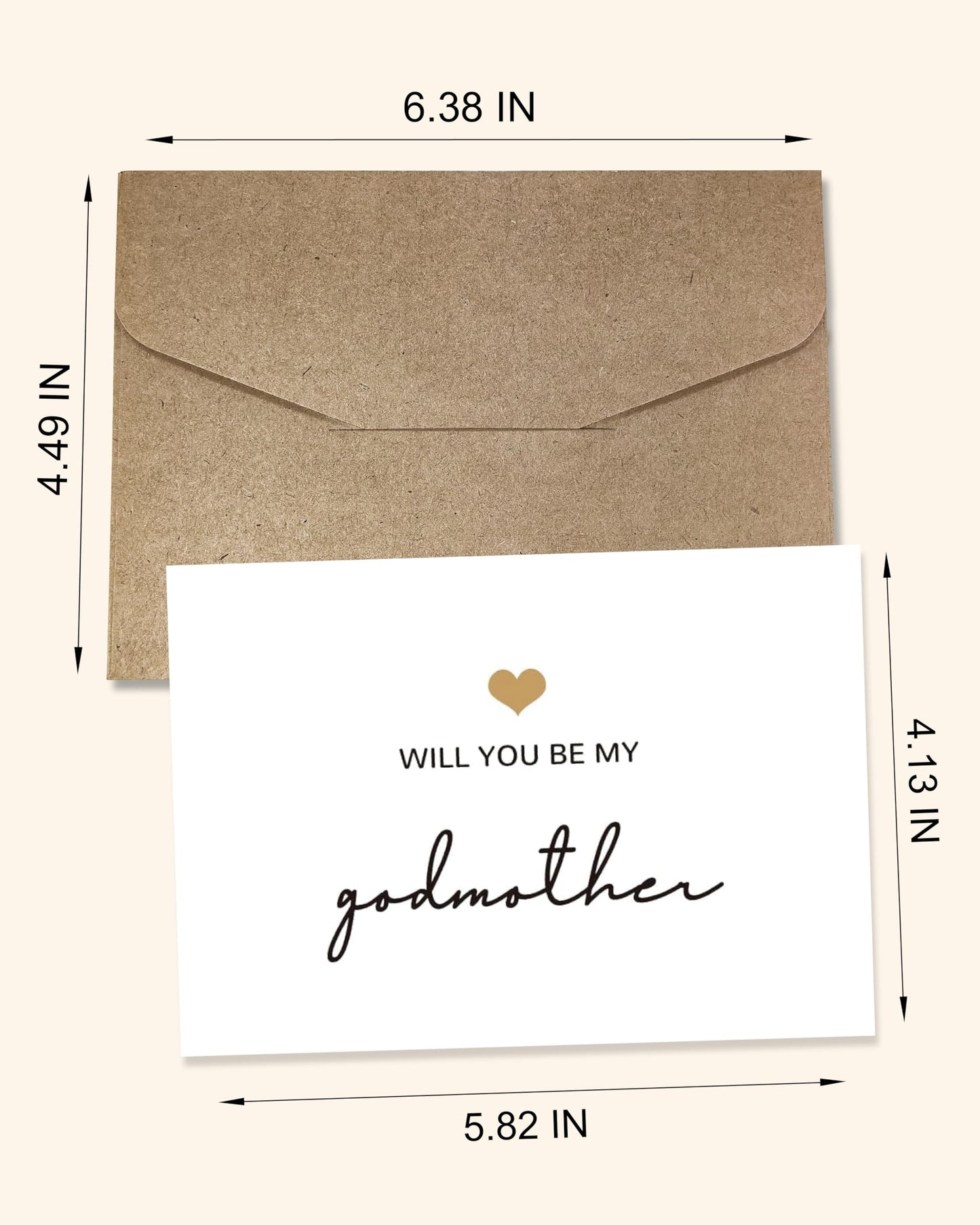 Will You Be My Godparents, God Parent's Proposal Cards Gifts with Envelope, Cute Gifts for Godparents On Wedding Day. （Godfather/Godmother B）
