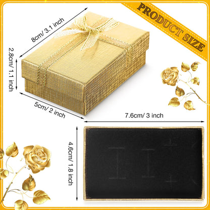 Kenning 36 Pcs Jewelry Gift Boxes Set Small Gift Boxes Bulk with Lids, 2 x 3.1 x 1.1 Inches, Mother 's Day Ribbon Bowknot for Rings Earrings Bracelet Necklace for Wedding Birthday Mother's Day