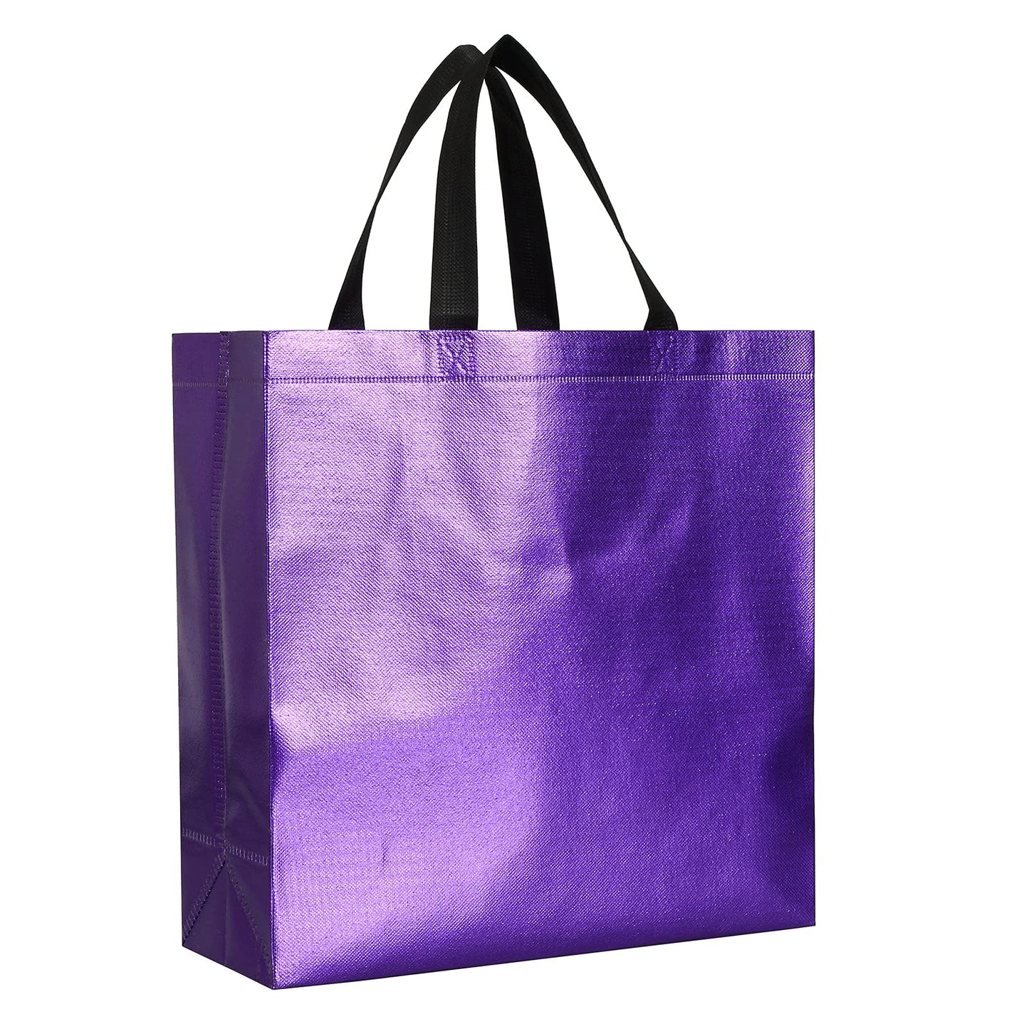 Tosnail 20 Packs Large Reusable Gift Bags with Handles, Party Favor Bag, Goodie Shopping Tote, Present Wrap for Weddings, Birthdays, Party, Event - Purple