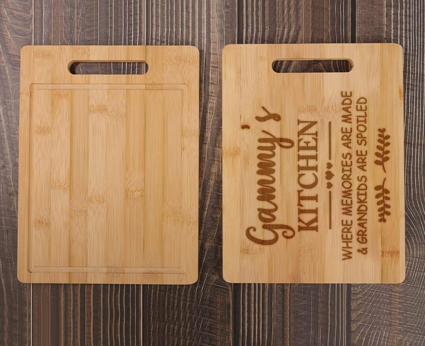 Gammy's Kitchen Bamboo Cutting Board - Mother's Day Cutting Board - Mother's Day Gift - Birthday Gifts From Grandchildren - Son Daughter - Best Gammy Cutting Board - Gammy Gifts