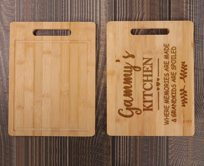 Gammy's Kitchen Bamboo Cutting Board - Mother's Day Cutting Board - Mother's Day Gift - Birthday Gifts From Grandchildren - Son Daughter - Best Gammy Cutting Board - Gammy Gifts