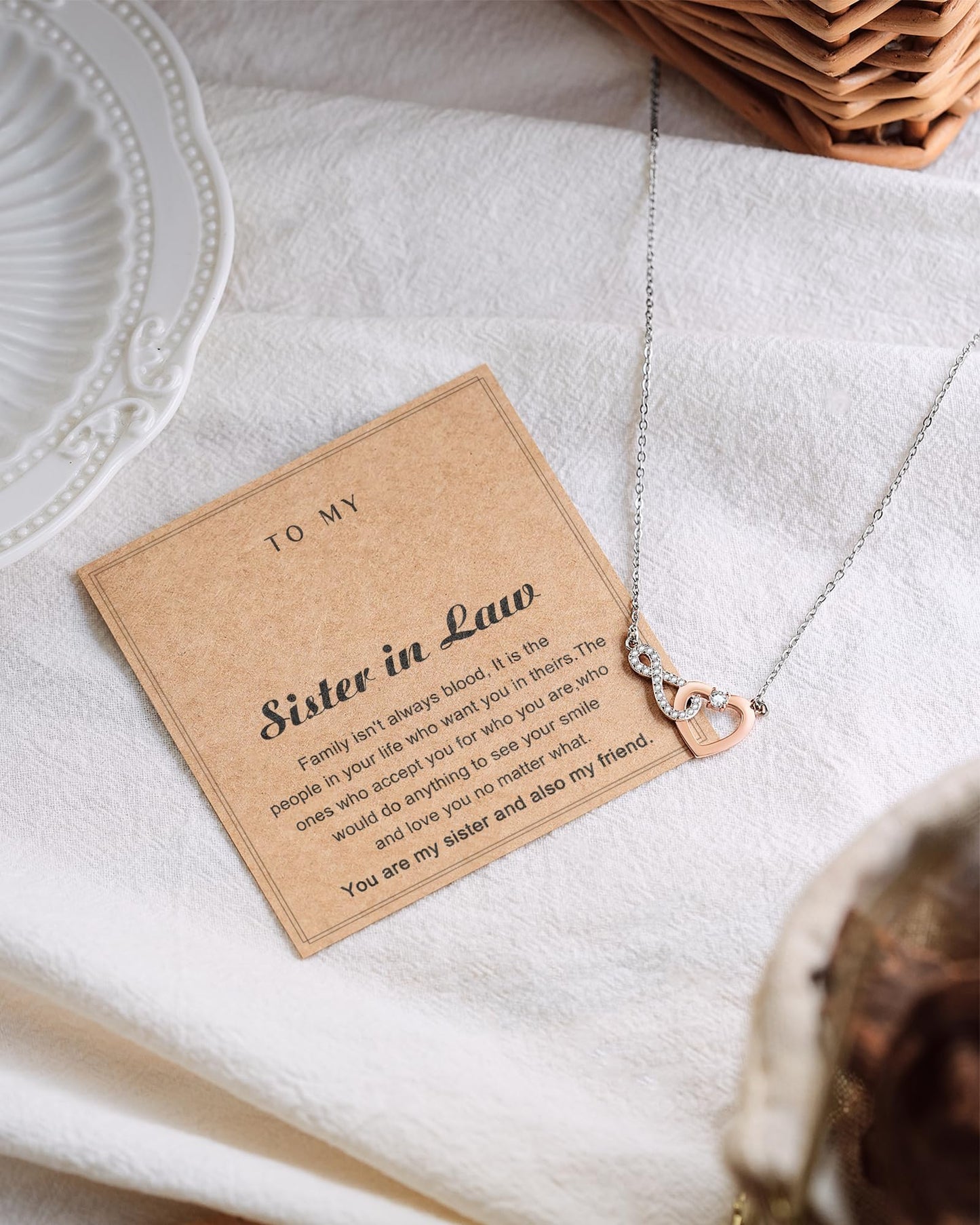 Shonyin Everlasting Heart Necklace for Women Girls Mother (Bonus) Daughter (Sons) Girlfriend Grandma Granddaughter Mother Daughter in Law Sister (in Law) Soulmate Wife Birthday Christmas Gifts