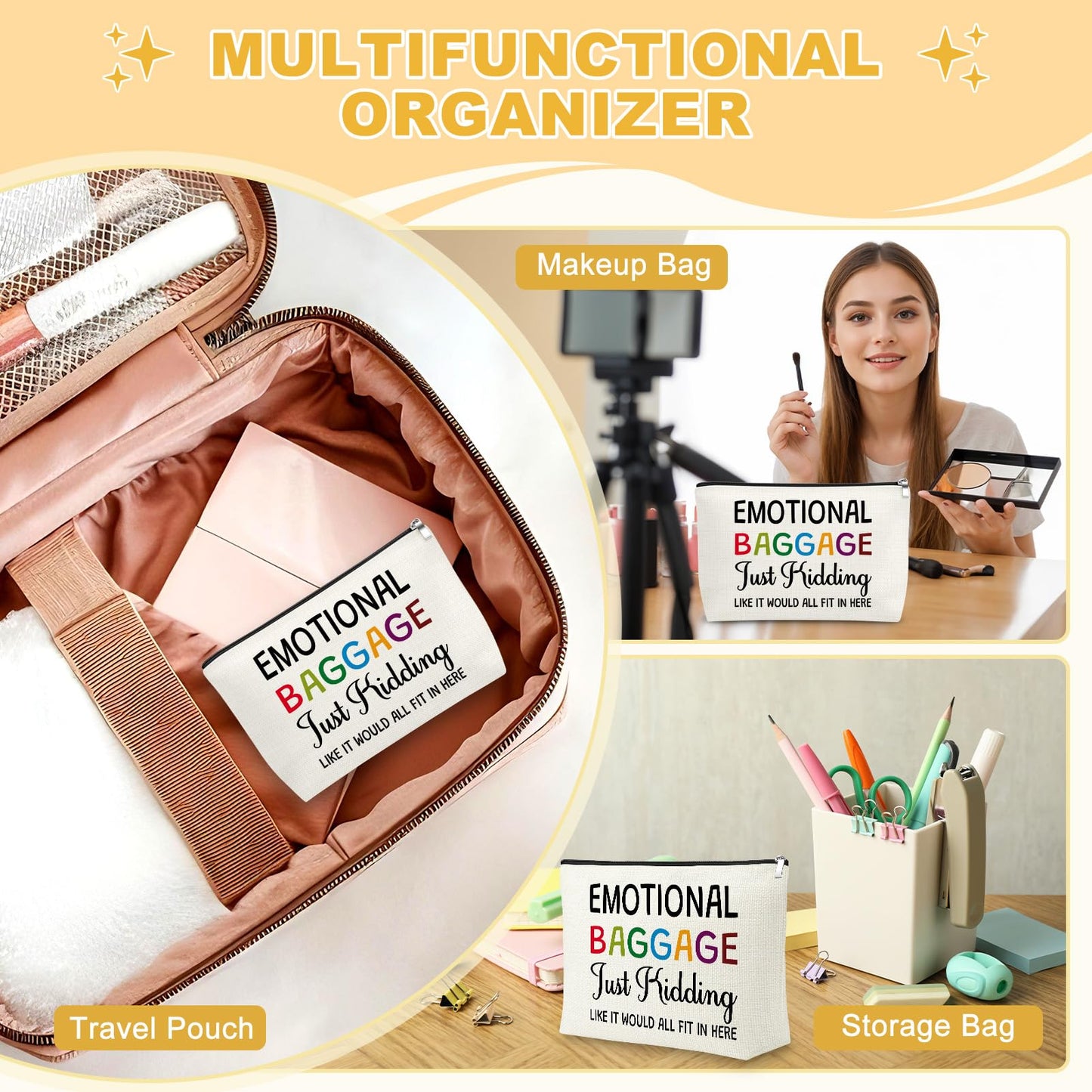 Mxrymvu Hostess Gift Makeup Bags Funny Gifts for Women Birthday Gifts for Friends Sister Mom Female Ideas Gag gifts Girls Cosmetic Bags for Anniversary Wedding Christmas Makeup Travel Pouch