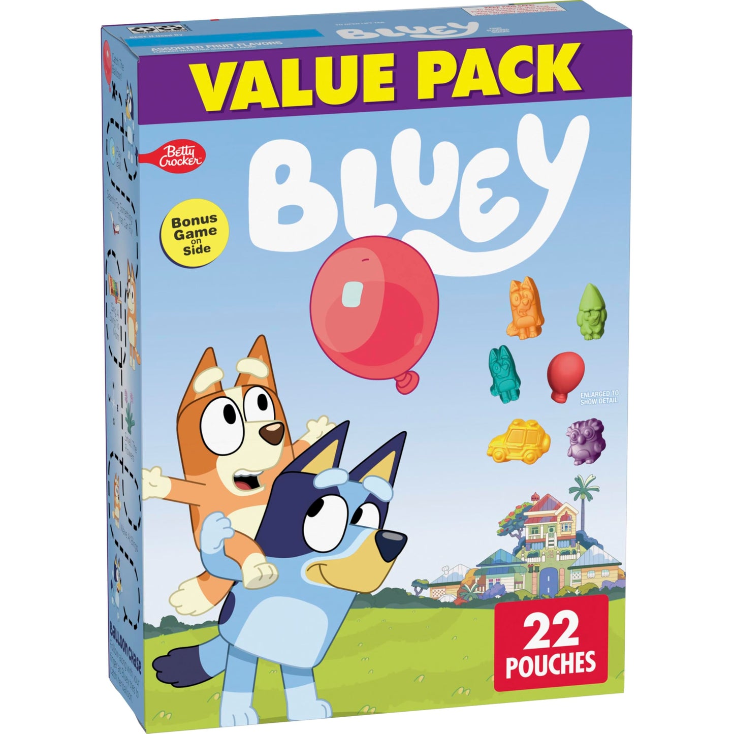 Bluey Fruit Flavored Snacks, Fat Free and Gluten Free Snacks, 17.6 oz (22 Pouches)