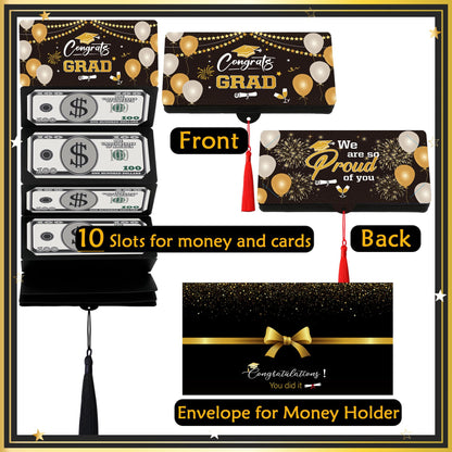 Graduation Gifts, Graduation Money Holder with 10 Bill & Card Slots and Envelope, Congratulation Cash Gift Card Holder for College Graduates 2026