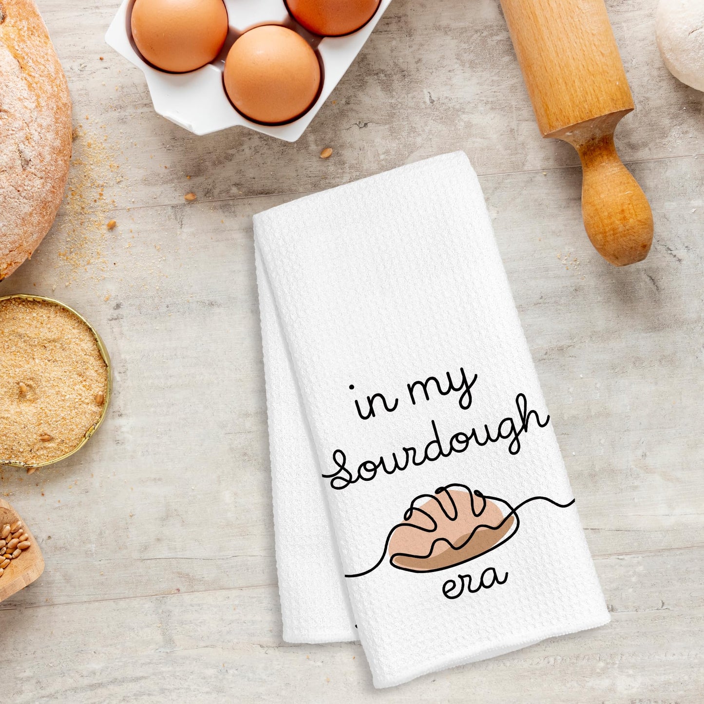 in My Sourdough Era Baking Kitchen Towels, Bread Maker Gifts, Gifts for Sourdough Bakers Baking Lovers Decorative Dish Hand Tea Towels for Bakery Kitchen, 16x24 Inch