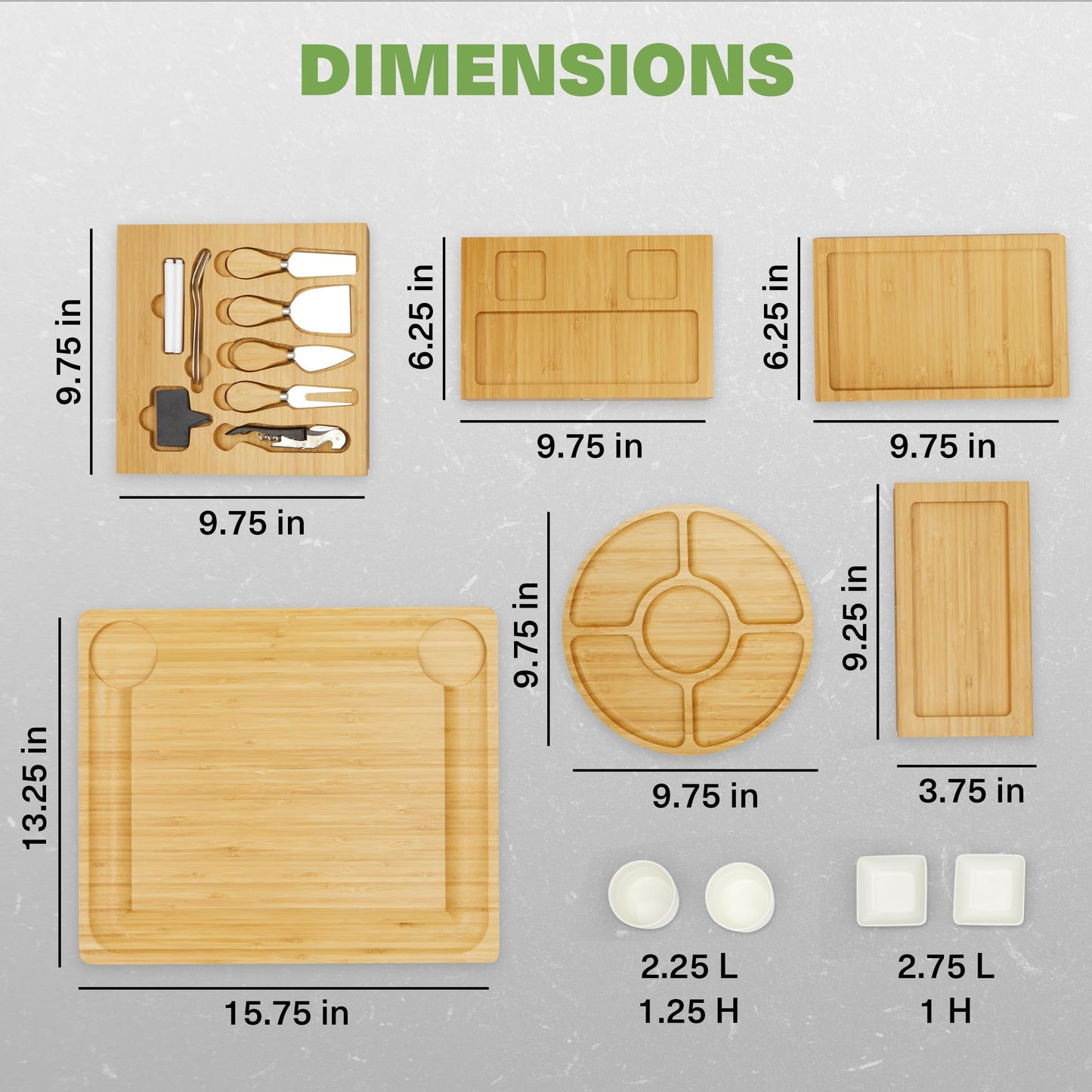 Dynamic Gear Charcuterie Board with Pull Out Drawers - Expandable Bamboo Cheese Board Set with Utensils, Bowls, Serving Trays, Utensil Drawer, and Appetizer Tray - Chic Charcuterie Boards with Drawers