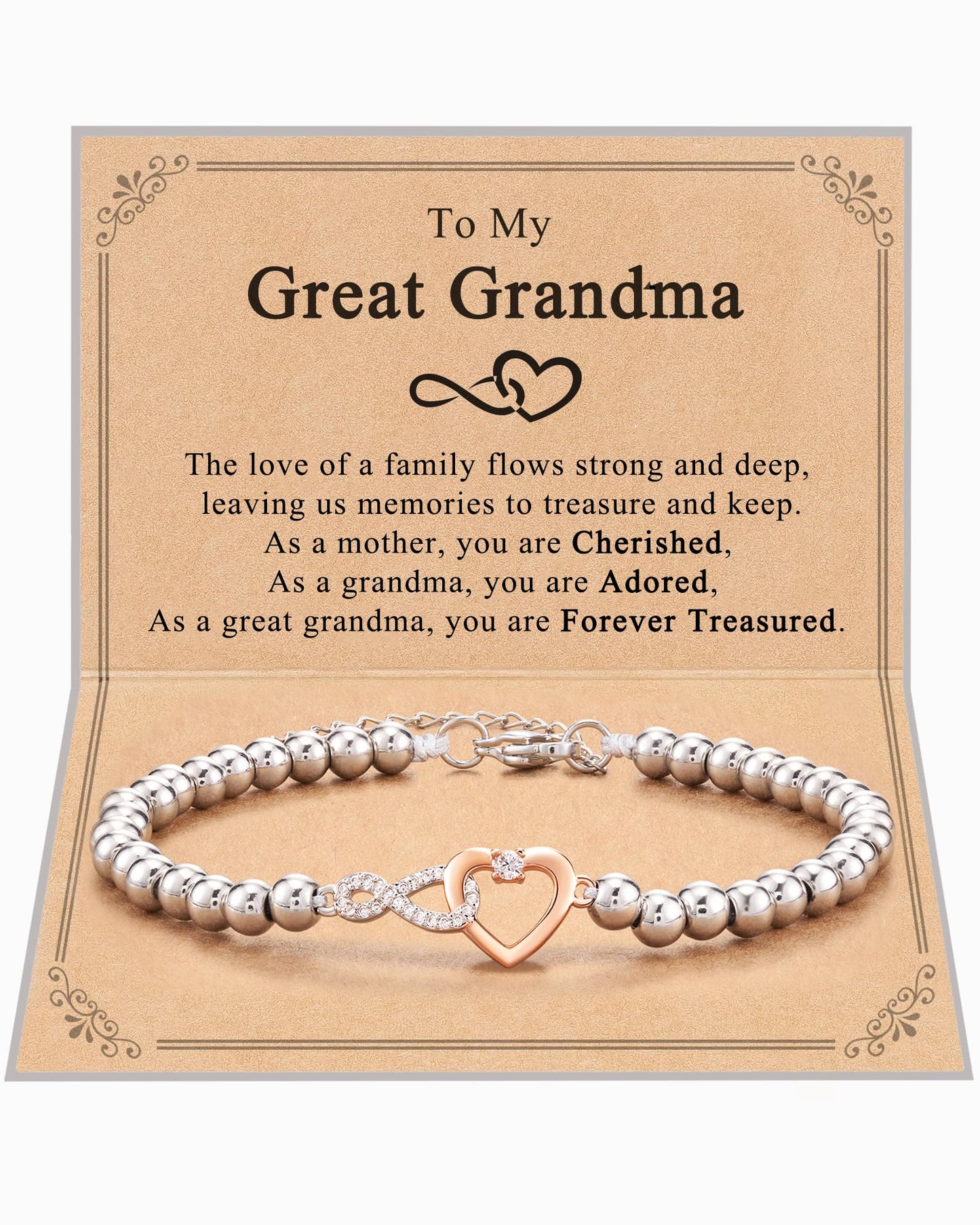 Shonyin Infinity Love Bracelet for Women Girls, Sister-in-law Bonus Daughter Girlfriend Daughter-in-law Great Grandma Bonus Mom