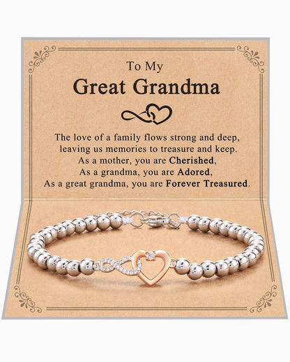 Shonyin Infinity Love Bracelet for Women Girls, Sister-in-law Bonus Daughter Girlfriend Daughter-in-law Great Grandma Bonus Mom