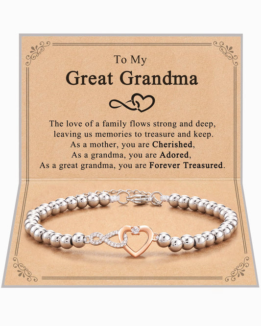Shonyin Infinity Love Bracelet for Women Girls, Sister-in-law Bonus Daughter Girlfriend Daughter-in-law Great Grandma Bonus Mom