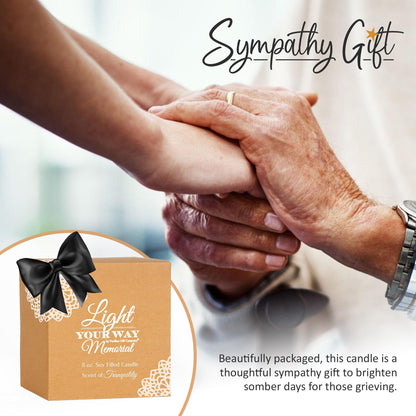 Pavilion Gift Company - 'In Memory, Light Remains' 19176 - White Ceramic Candle with Soy Wax in a Delicate Jasmine Scent, Thoughtful Sympathy, Remembrance, and Condolence Gift - 8 Ounces