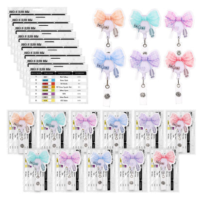 Marspark 6 Sets Phlebotomy Badge Reel with Order of Blood Draw Reference Cards 2026 Graduation Gifts Phlebotomist Appreciation Gifts for New Phlebotomists Coworkers Nursing Office Supplies