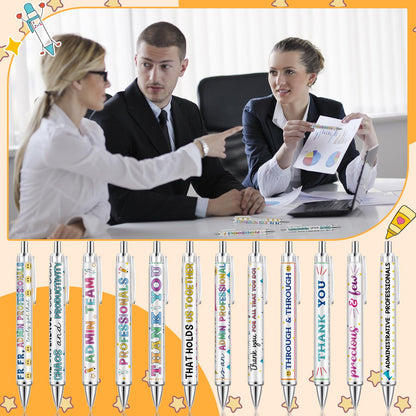 Motipuns 12 Pcs Administrative Professional Day Pens Admins Assistant Appreciation Gifts Administrative Party Favors Secretaries Thank You Gift for Women Employees Coworker Office Holiday Supplies