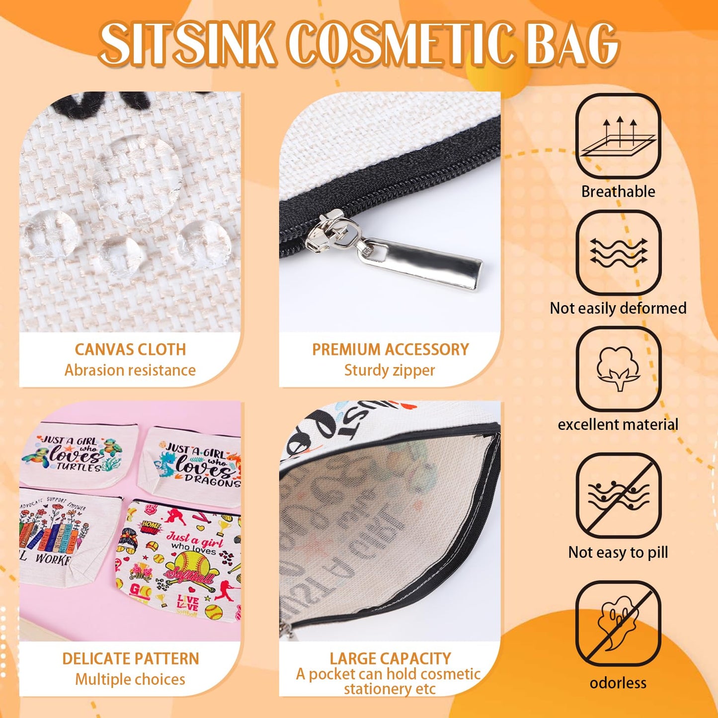 Sitsink Occupational Therapy Gifts - Inspirational Cosmetic Bags for Girls & Women, Grow to Your Full Potential